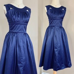 NWT Royal Blue Fit-N-Flare MIDI Dress